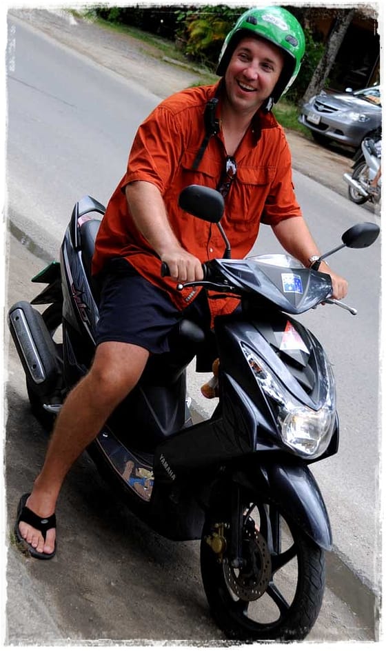 Terry Looking Geeky On Rented Phuket Scooter