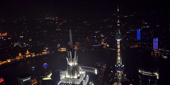 View from the top of the Shanghai World Financial Center Observatory.